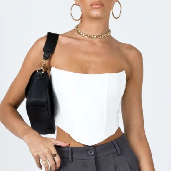 White Strapless Corset Top - BNWOT (CARLIE TOP WHITE) - Picture 2 of 10